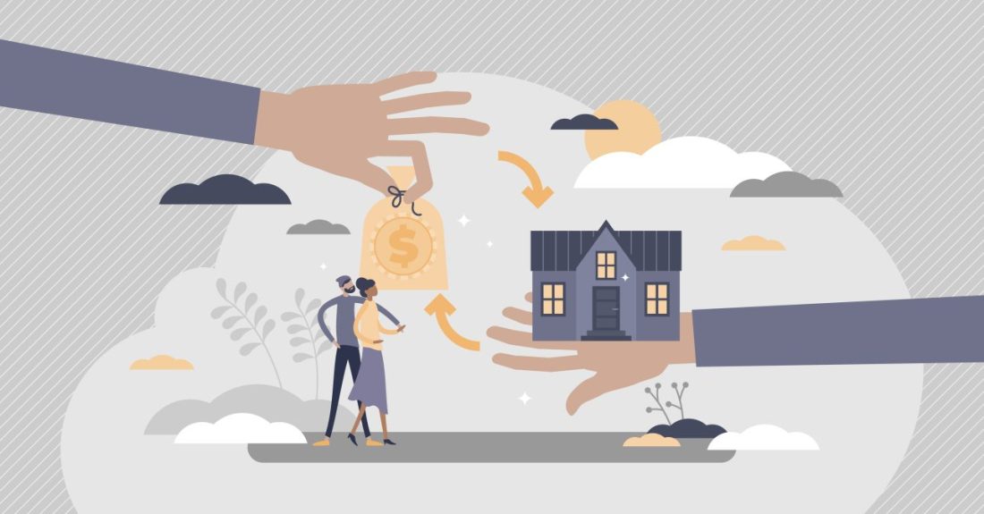 Mortgage financial bank instrument for new family house tiny per